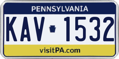 PA license plate KAV1532