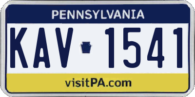 PA license plate KAV1541