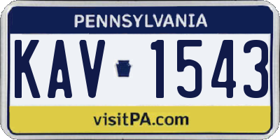 PA license plate KAV1543