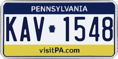 PA license plate KAV1548