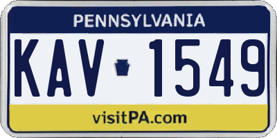 PA license plate KAV1549