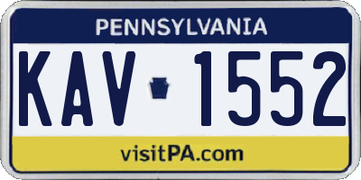 PA license plate KAV1552