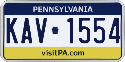 PA license plate KAV1554