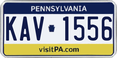 PA license plate KAV1556