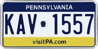 PA license plate KAV1557