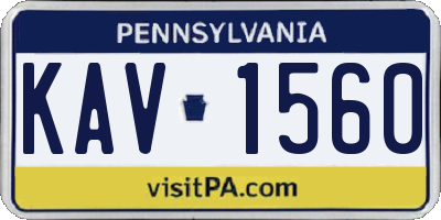 PA license plate KAV1560