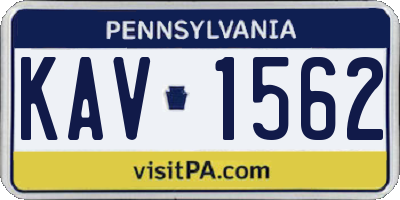 PA license plate KAV1562