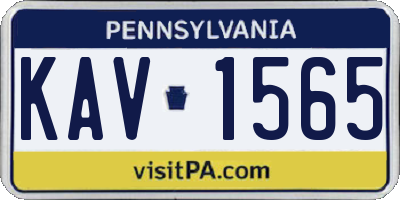 PA license plate KAV1565