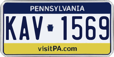 PA license plate KAV1569
