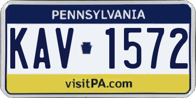 PA license plate KAV1572