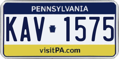 PA license plate KAV1575