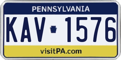 PA license plate KAV1576