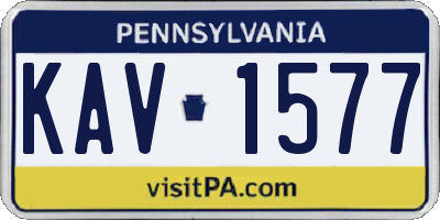 PA license plate KAV1577