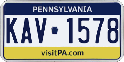 PA license plate KAV1578