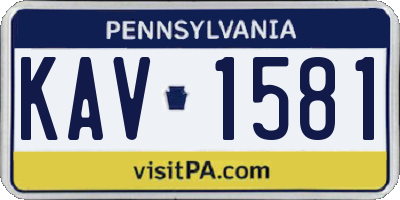 PA license plate KAV1581