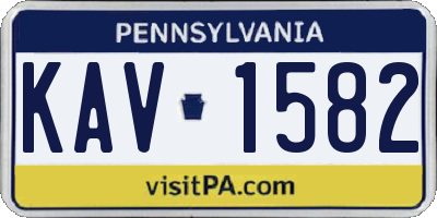 PA license plate KAV1582