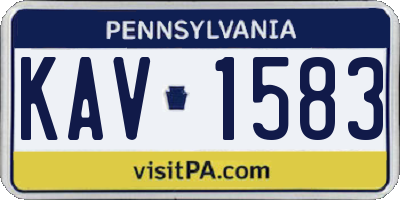 PA license plate KAV1583