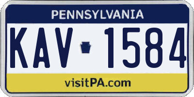 PA license plate KAV1584