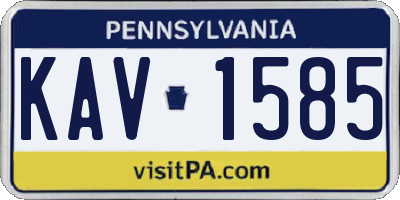 PA license plate KAV1585