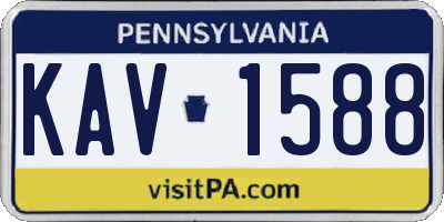PA license plate KAV1588