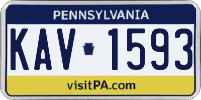 PA license plate KAV1593