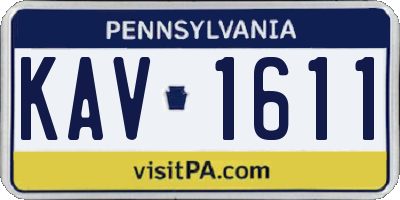 PA license plate KAV1611