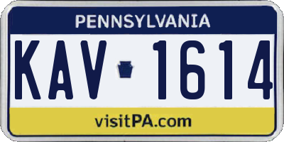 PA license plate KAV1614