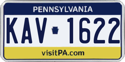 PA license plate KAV1622