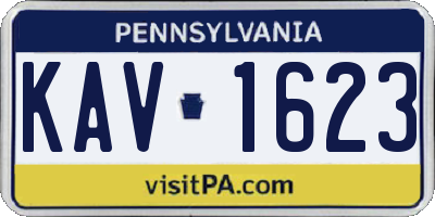 PA license plate KAV1623
