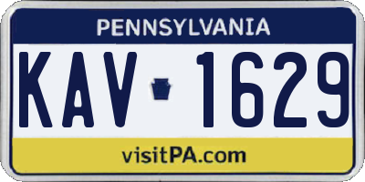 PA license plate KAV1629