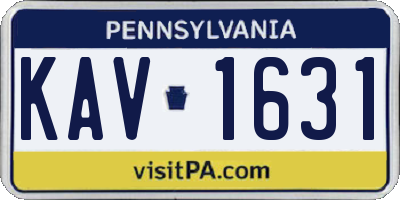 PA license plate KAV1631