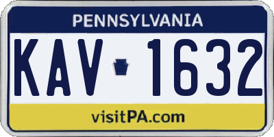 PA license plate KAV1632