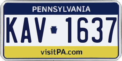 PA license plate KAV1637