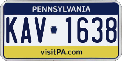 PA license plate KAV1638