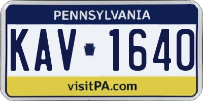 PA license plate KAV1640