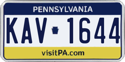 PA license plate KAV1644