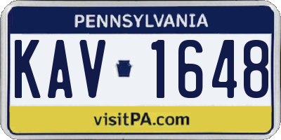 PA license plate KAV1648