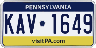 PA license plate KAV1649