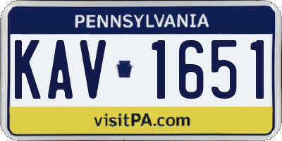 PA license plate KAV1651