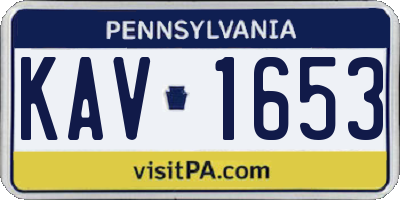 PA license plate KAV1653