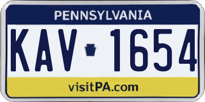PA license plate KAV1654