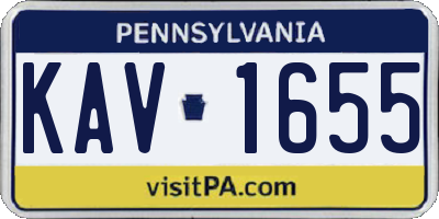 PA license plate KAV1655