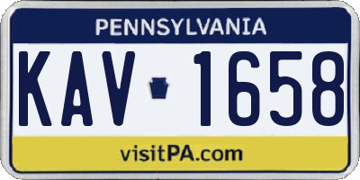PA license plate KAV1658