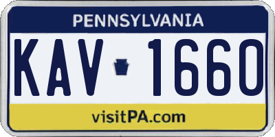 PA license plate KAV1660