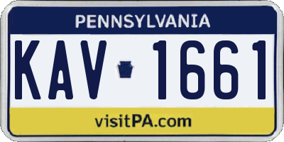 PA license plate KAV1661
