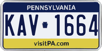 PA license plate KAV1664
