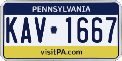 PA license plate KAV1667