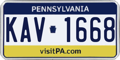 PA license plate KAV1668