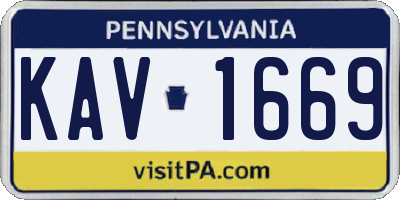 PA license plate KAV1669