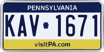 PA license plate KAV1671